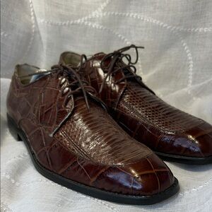Stacy Adams Elegant Brown Snake Leather Men's Shoes w/box